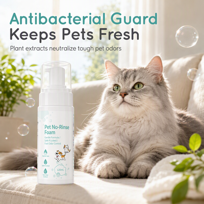 🐾  No-Rinse Pet Cleansing Foam – Gentle Waterless Mousse, Botanical-Extract Formula & Targeted Cleaning for Paws, Chins & Fur – Quick Freshening Between Baths, Travel & Winter 🌿