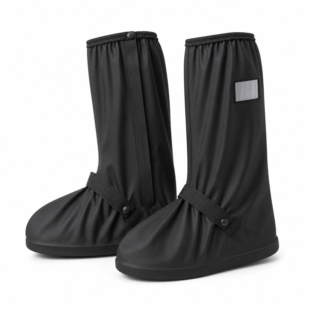 🌧️  Waterproof High‑Top Rain Shoe Covers – Non‑Slip PVC, 42cm Splash Barrier & Reflective Night Safety 👟