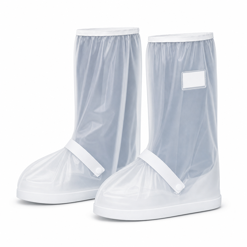 🌧️  Waterproof High‑Top Rain Shoe Covers – Non‑Slip PVC, 42cm Splash Barrier & Reflective Night Safety 👟