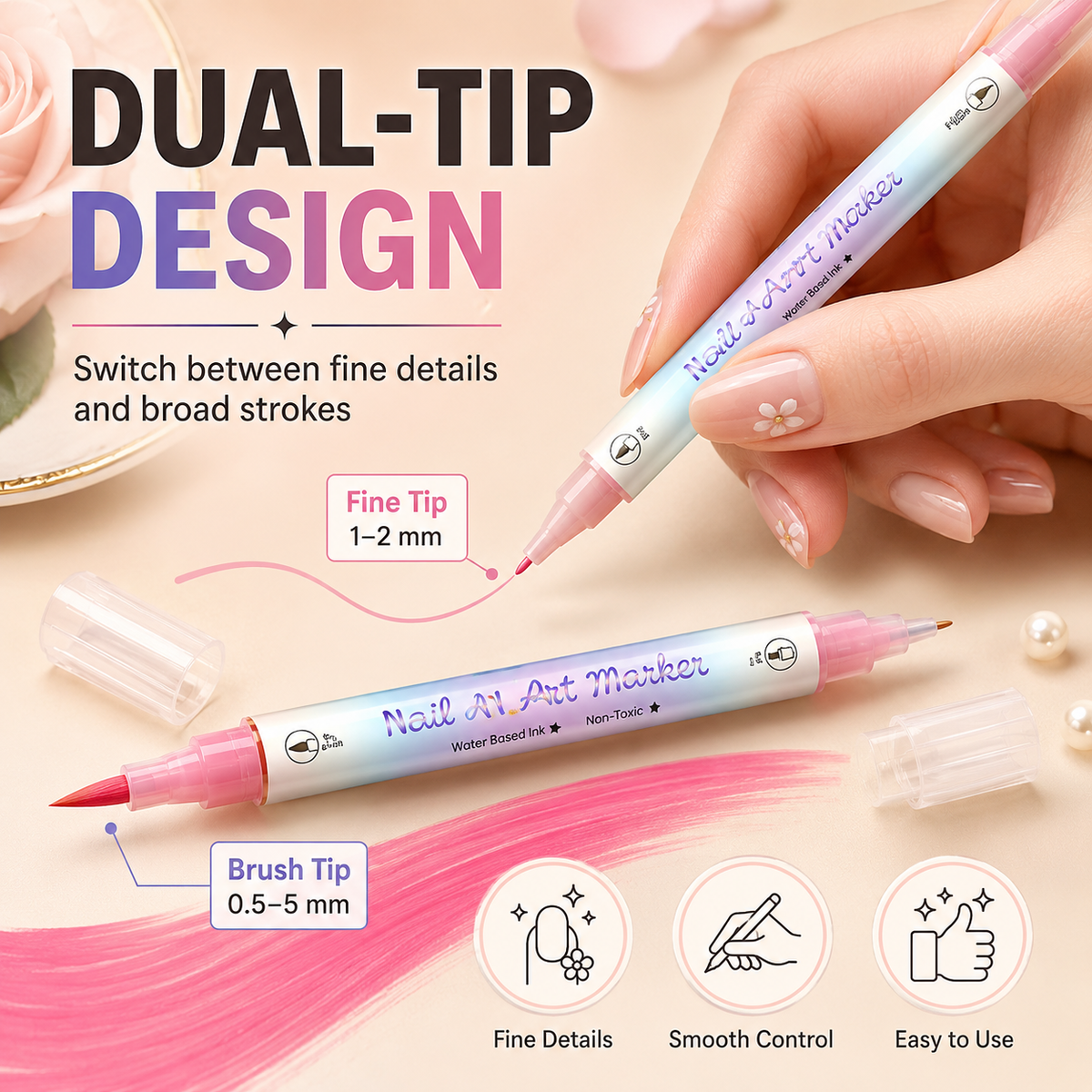 ⏳DIY Nail Art Marker Pen Set💅💞
