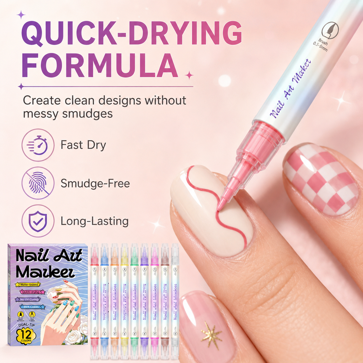 ⏳DIY Nail Art Marker Pen Set💅💞