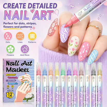 ⏳DIY Nail Art Marker Pen Set💅💞