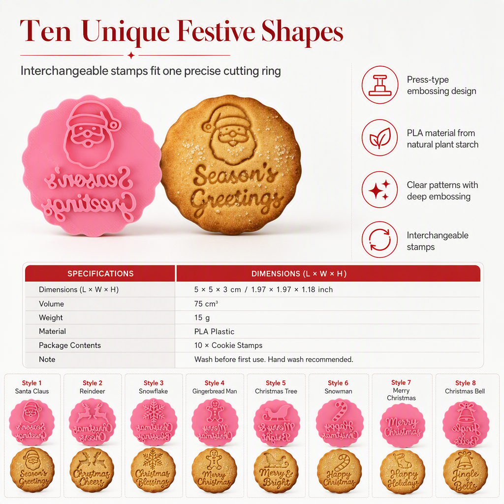 Christmas Cookie Cutter Mold Set