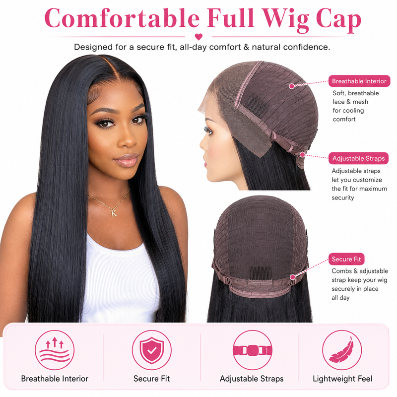 Long Straight Middle Part Synthetic Wig