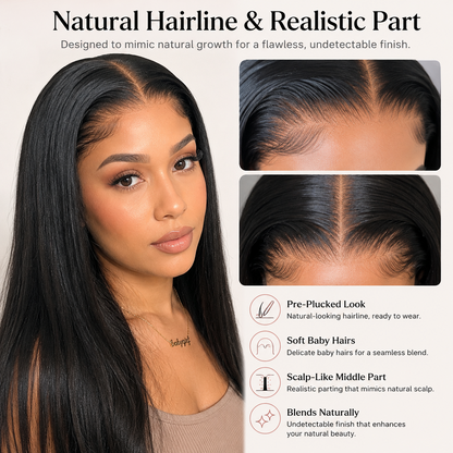 Long Straight Middle Part Synthetic Wig