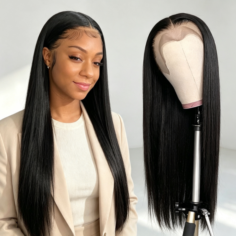 Long Straight Middle Part Synthetic Wig