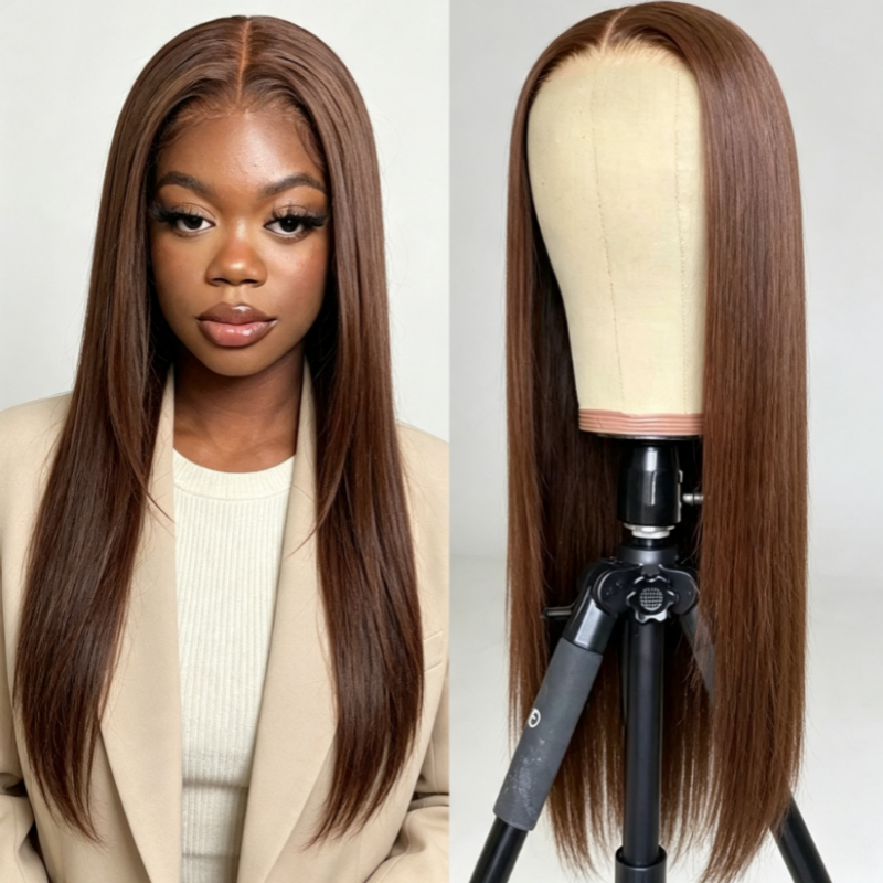 Long Straight Middle Part Synthetic Wig