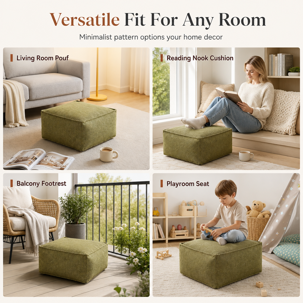 💥Boho Storage Ottoman Pouf Cover – fill with clothes & blankets🏠✅