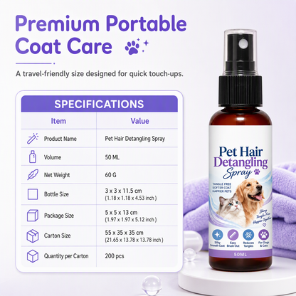 Remove Mats & Shine Instantly! Pet Detangling Spray