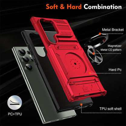 📱 Samsung Card Holder Case with Magnetic Ring Stand