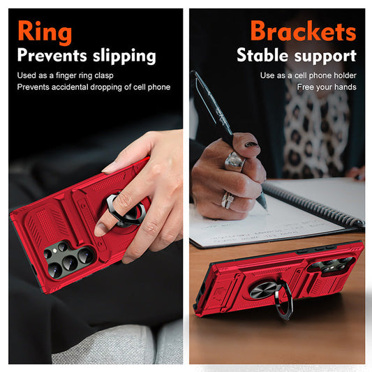 📱 Samsung Card Holder Case with Magnetic Ring Stand