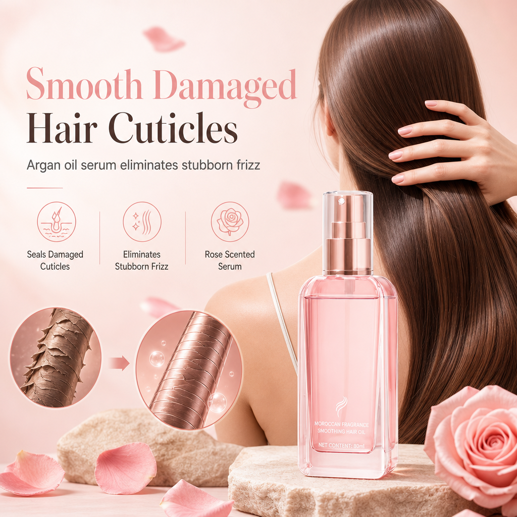 🔥Smooth Damaged Hair Instantly! Moroccan Hair Oil Spray