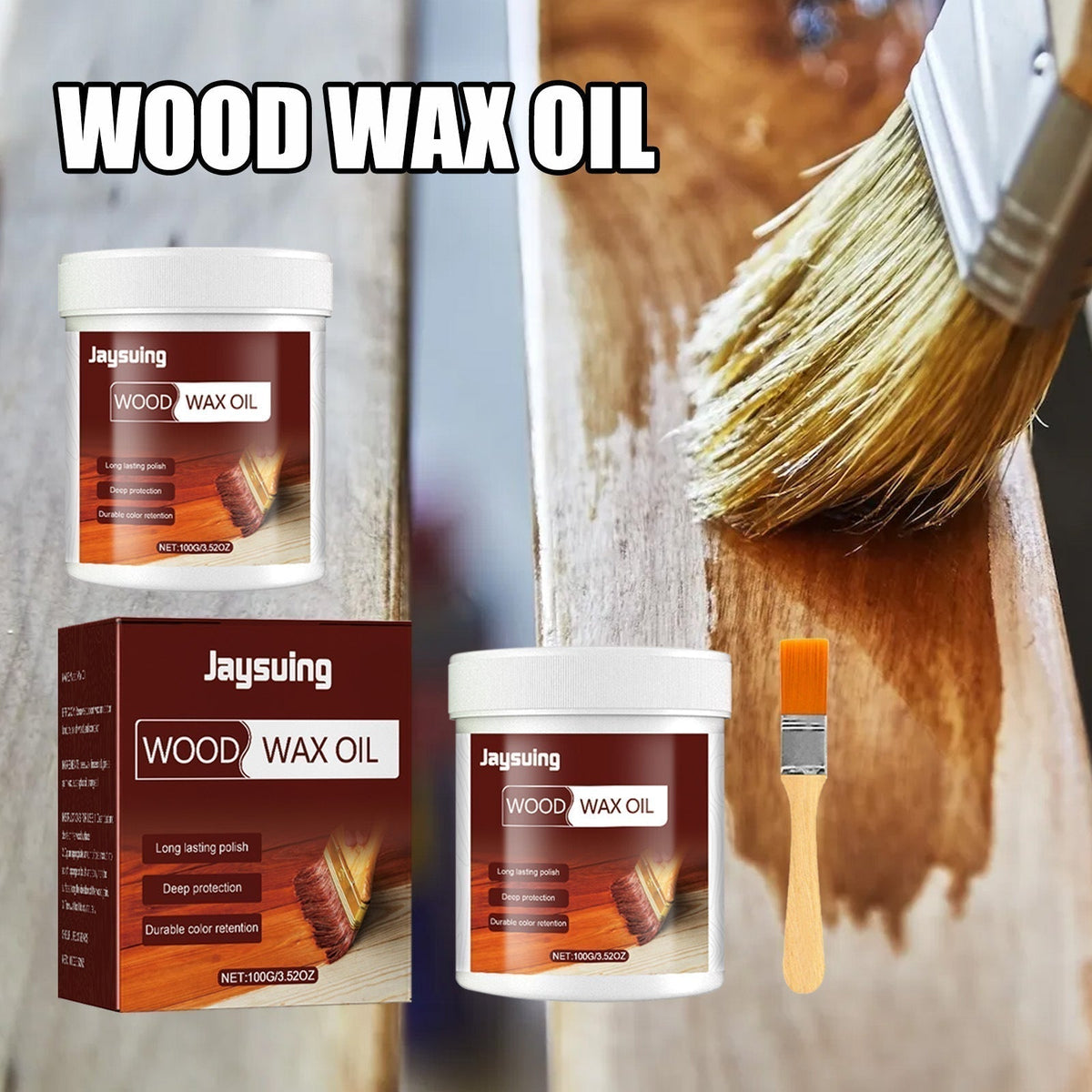 Scomeri Wood Cleaner & Polish 3.5 Oz- Comes with Premium Brush