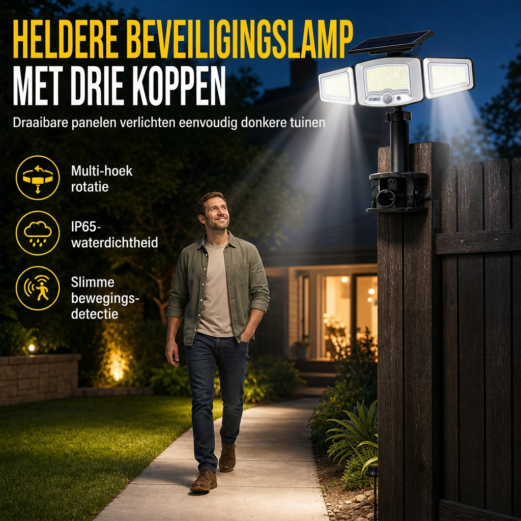 3-Head Solar Motion Sensor Light