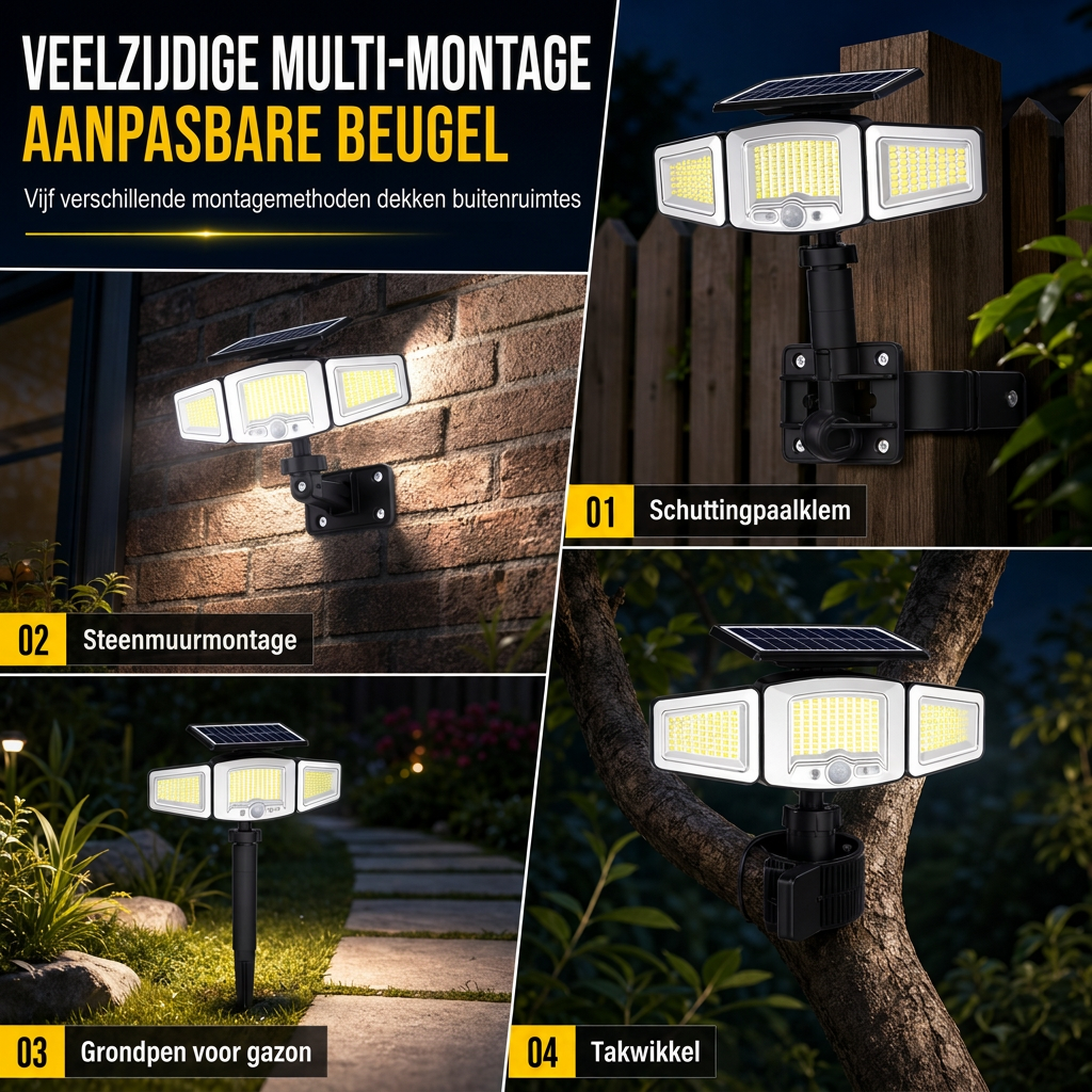 3-Head Solar Motion Sensor Light
