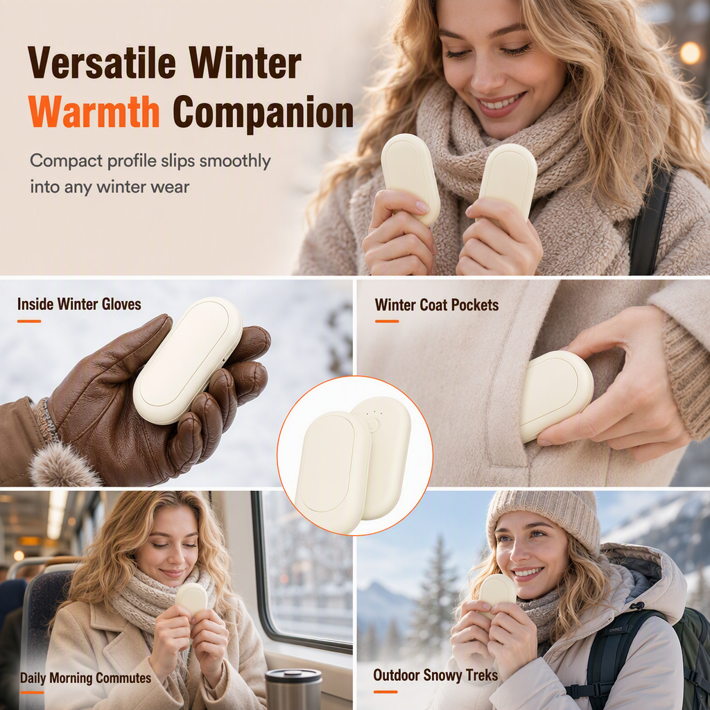 SCOMERI Magnetic Split 2-in-1 Rechargeable Hand Warmer Mini Portable USB Electric Hand Warmer