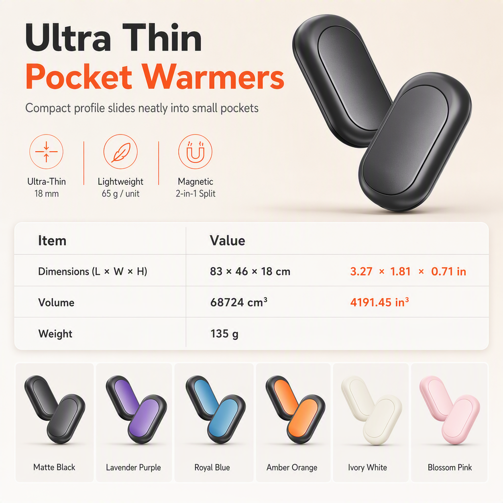 SCOMERI Magnetic Split 2-in-1 Rechargeable Hand Warmer Mini Portable USB Electric Hand Warmer