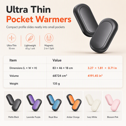 SCOMERI Magnetic Split 2-in-1 Rechargeable Hand Warmer Mini Portable USB Electric Hand Warmer