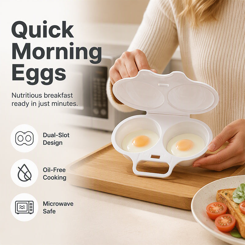 🎉💖50,000+ Sold!🔥🥚Dual Cavity Microwave Egg Poacher