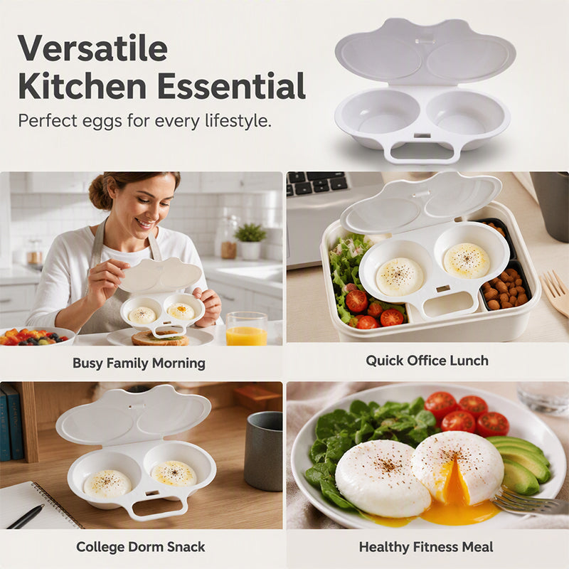 🎉💖50,000+ Sold!🔥🥚Dual Cavity Microwave Egg Poacher
