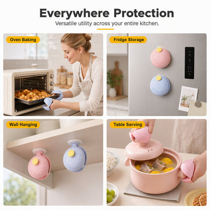 Scomeri Cute Donut Silicone Heat-Resistant Pinch Mitts