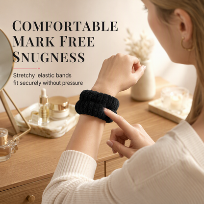 Soft Wrist Washbands and Hair Tie Set for Women