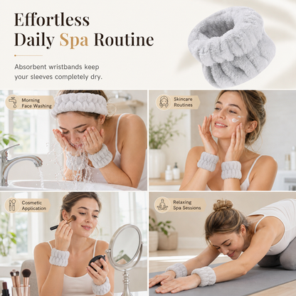 Soft Wrist Washbands and Hair Tie Set for Women