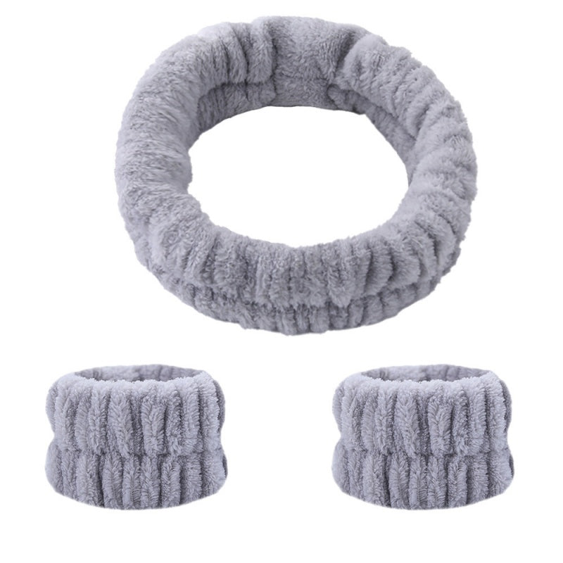 Soft Wrist Washbands and Hair Tie Set for Women