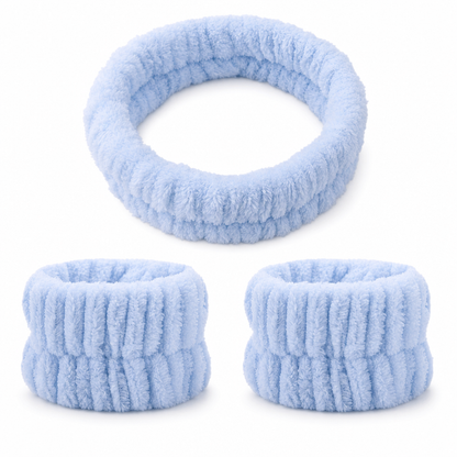 Soft Wrist Washbands and Hair Tie Set for Women