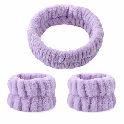 Soft Wrist Washbands and Hair Tie Set for Women