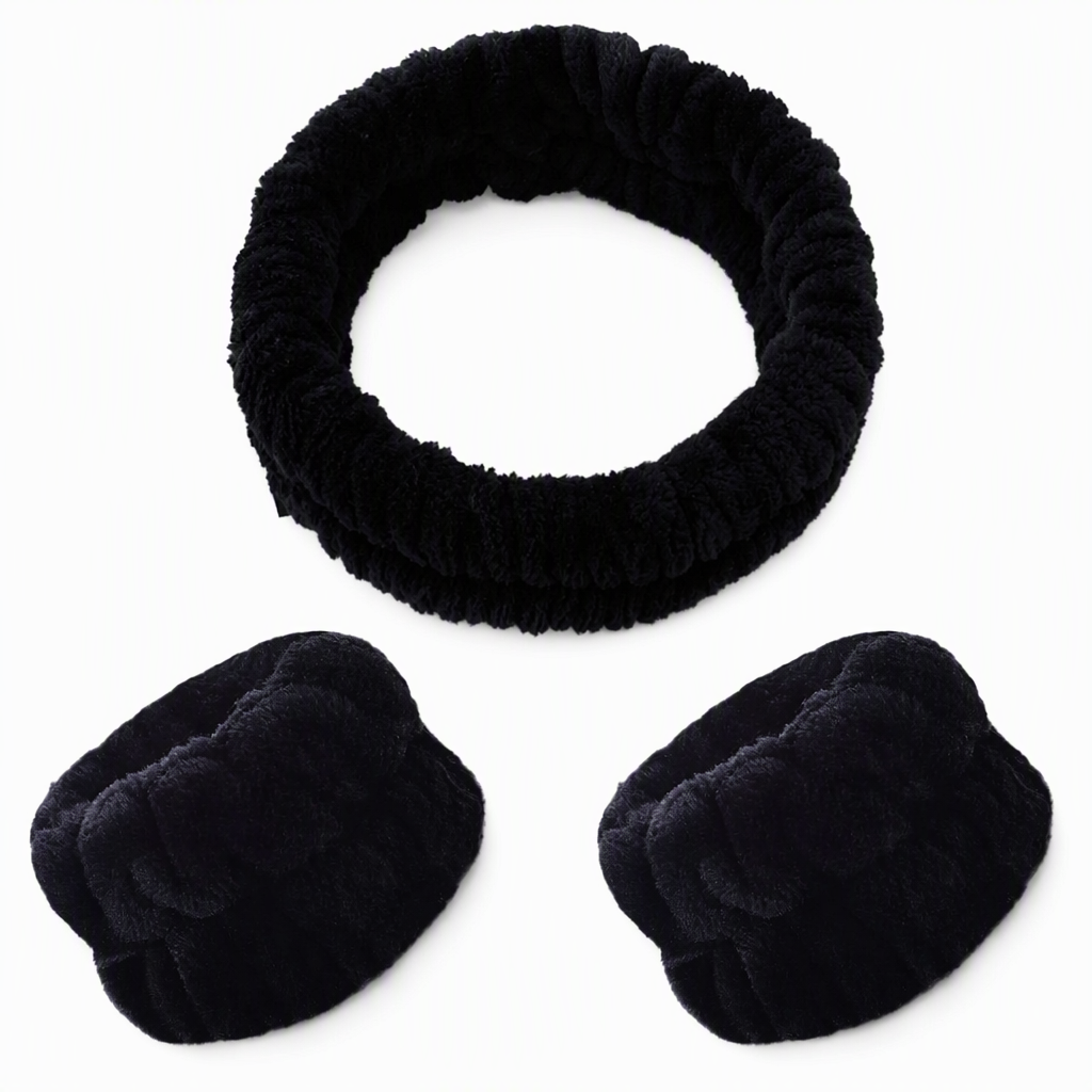 Soft Wrist Washbands and Hair Tie Set for Women