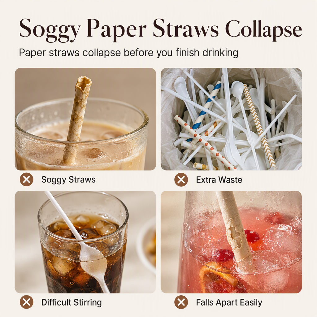 Dual-Use Stainless Steel Spoon Straw
