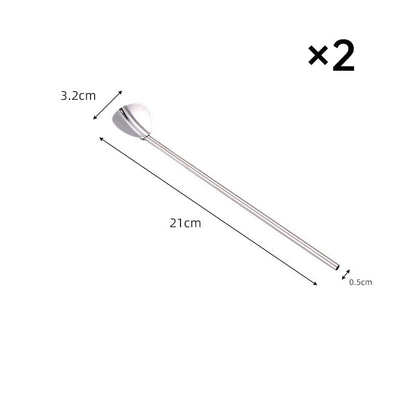 Dual-Use Stainless Steel Spoon Straw