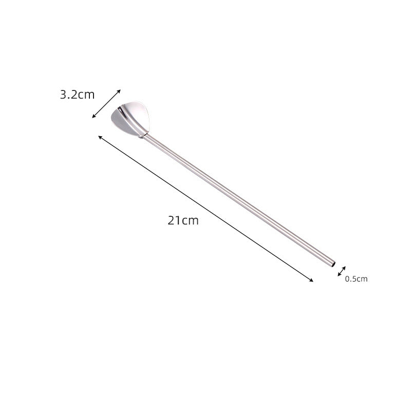 Dual-Use Stainless Steel Spoon Straw