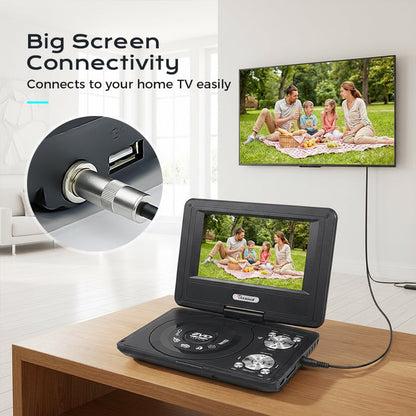 ✨ 7.8 Inch Portable DVD/EVD Player — Swivel Screen & Game Function 🎮