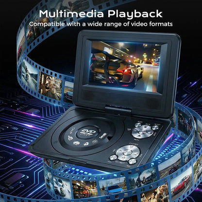 ✨ 7.8 Inch Portable DVD/EVD Player — Swivel Screen & Game Function 🎮
