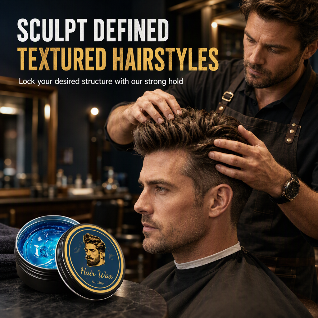 💈 Cologne Scented Men's Hair Wax Pomade 130g, Matte Finish Strong Hold Volumizing Hair Styling Wax, Water Soluble Long Lasting Hair Paste