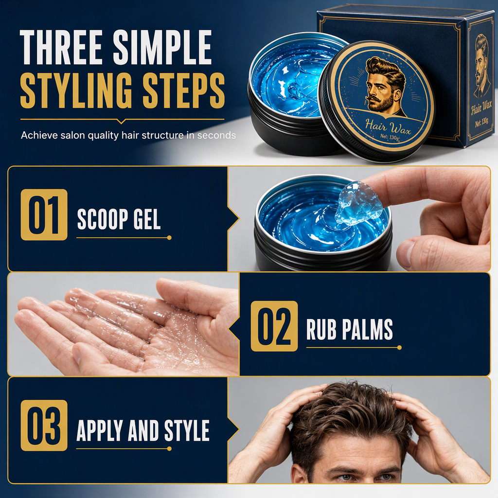 💈 Cologne Scented Men's Hair Wax Pomade 130g, Matte Finish Strong Hold Volumizing Hair Styling Wax, Water Soluble Long Lasting Hair Paste