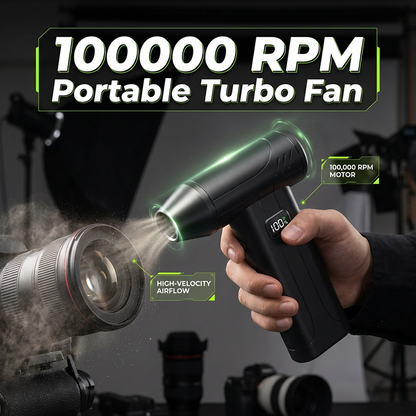🌀  Portable Turbo Fan – Rechargeable & Powerful ✨