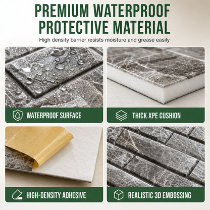 ⏳Time-Limited Special⏰Self-Adhesive 3D Tile Panels – Brick texture, waterproof & 16 colours ✨