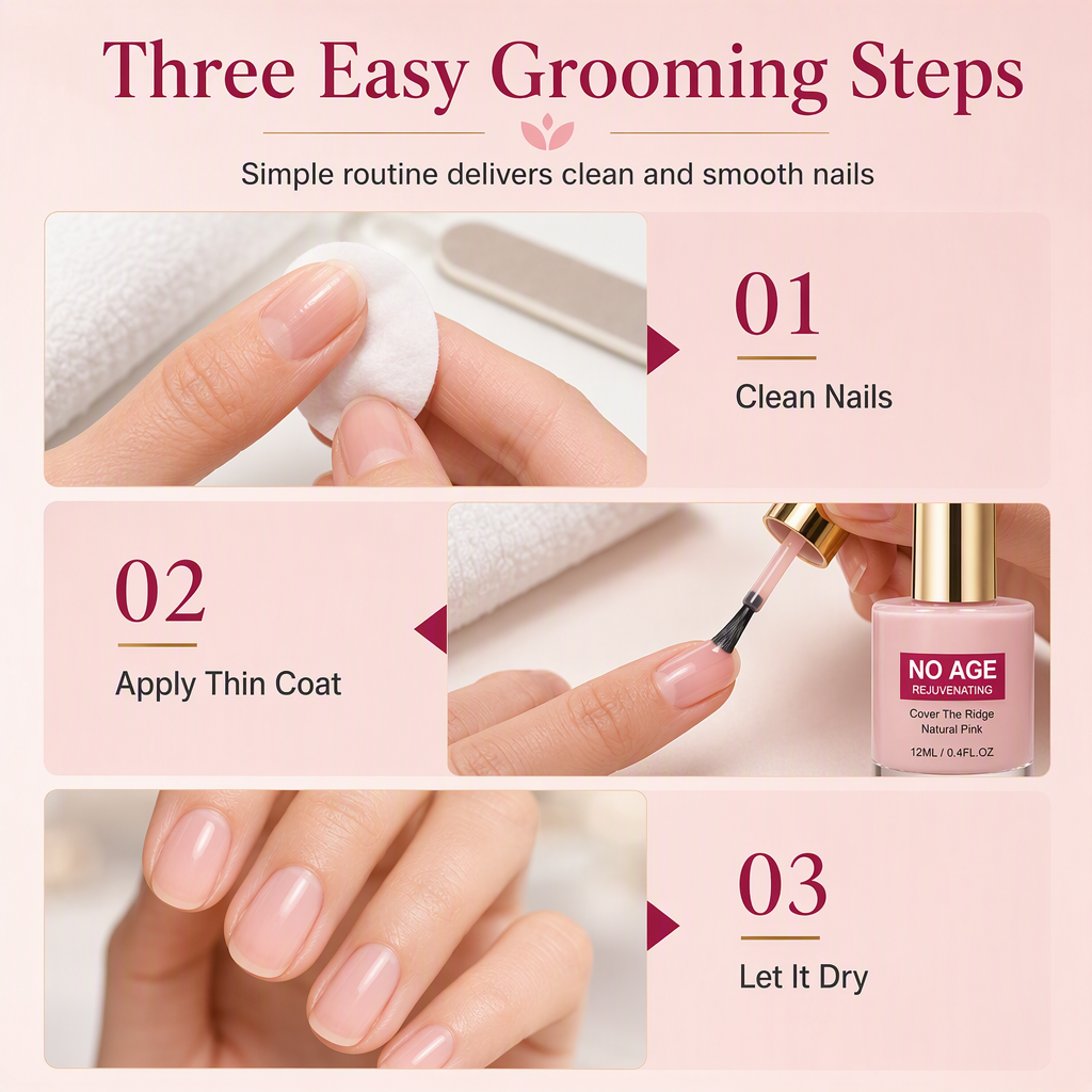💅 Nail Ridge Smoothing Filler for a Natural Glossy Finish