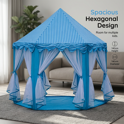 Children's Hexagonal Castle Tent with Mesh Curtains