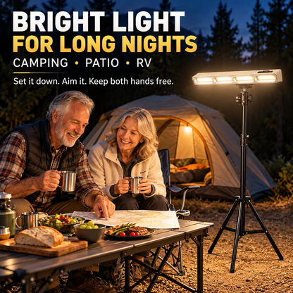 Portable USB Rechargeable LED Camping Light with 6 Modes Multifunctional Handheld Emergency Lamp for Outdoor Activities and Night Markets