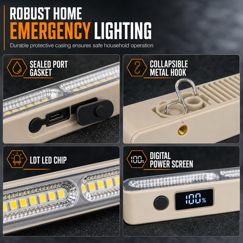 Portable USB Rechargeable LED Camping Light with 6 Modes Multifunctional Handheld Emergency Lamp for Outdoor Activities and Night Markets