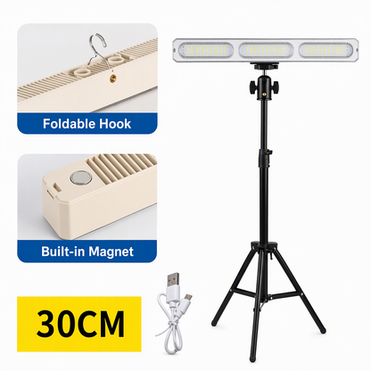 Portable USB Rechargeable LED Camping Light with 6 Modes Multifunctional Handheld Emergency Lamp for Outdoor Activities and Night Markets