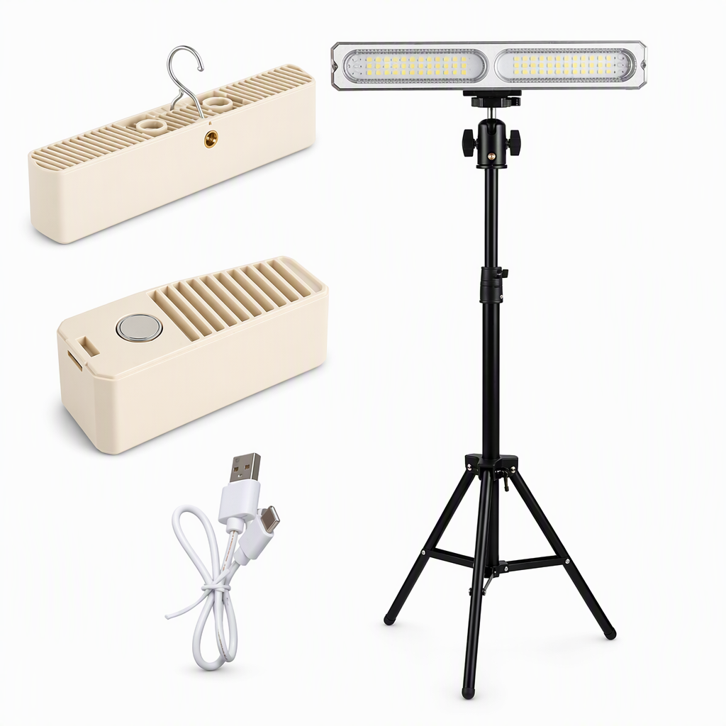 Portable USB Rechargeable LED Camping Light with 6 Modes Multifunctional Handheld Emergency Lamp for Outdoor Activities and Night Markets