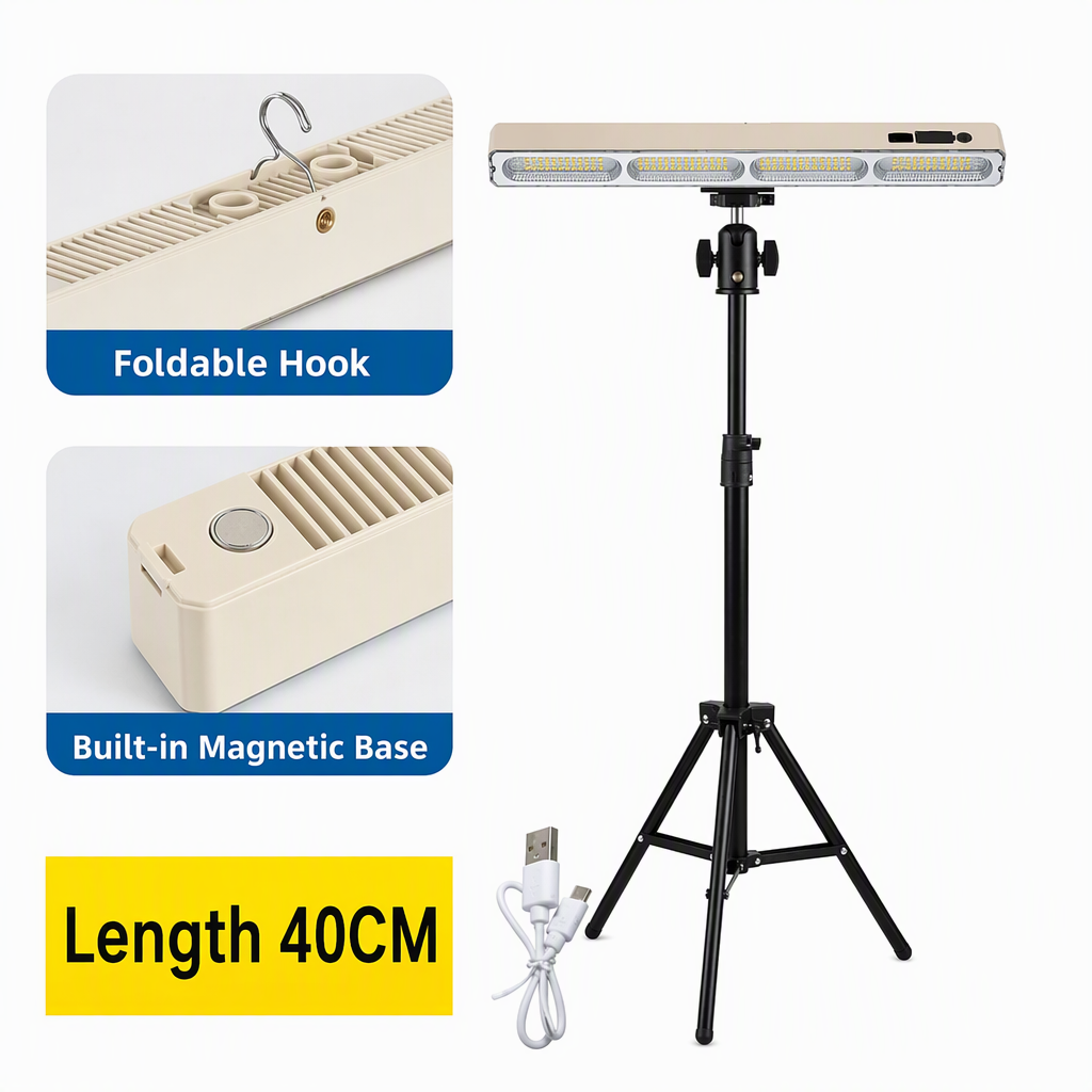 Portable USB Rechargeable LED Camping Light with 6 Modes Multifunctional Handheld Emergency Lamp for Outdoor Activities and Night Markets