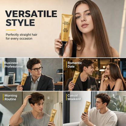 Protein Hair Straightening Cream with Integrated Styling Comb