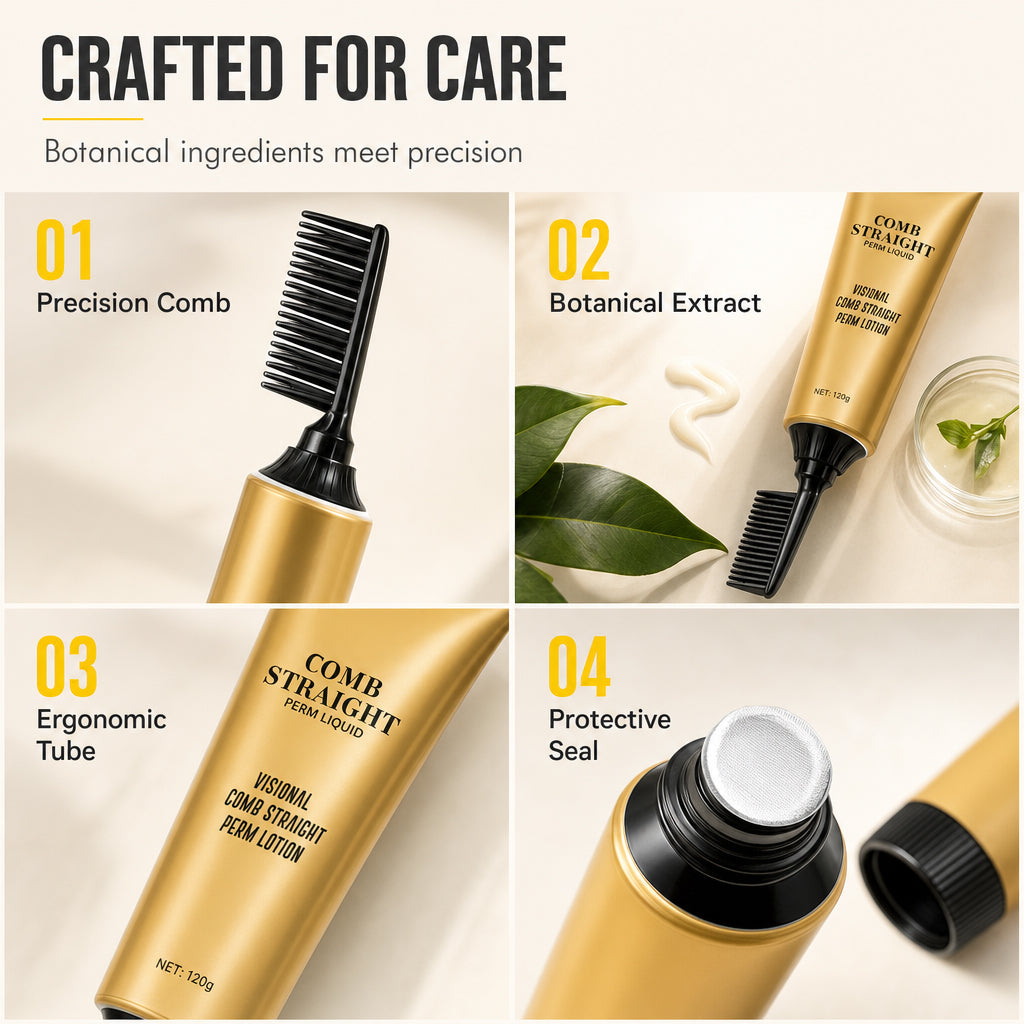 Protein Hair Straightening Cream with Integrated Styling Comb