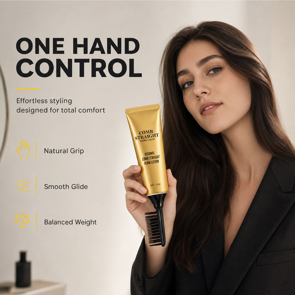 Protein Hair Straightening Cream with Integrated Styling Comb
